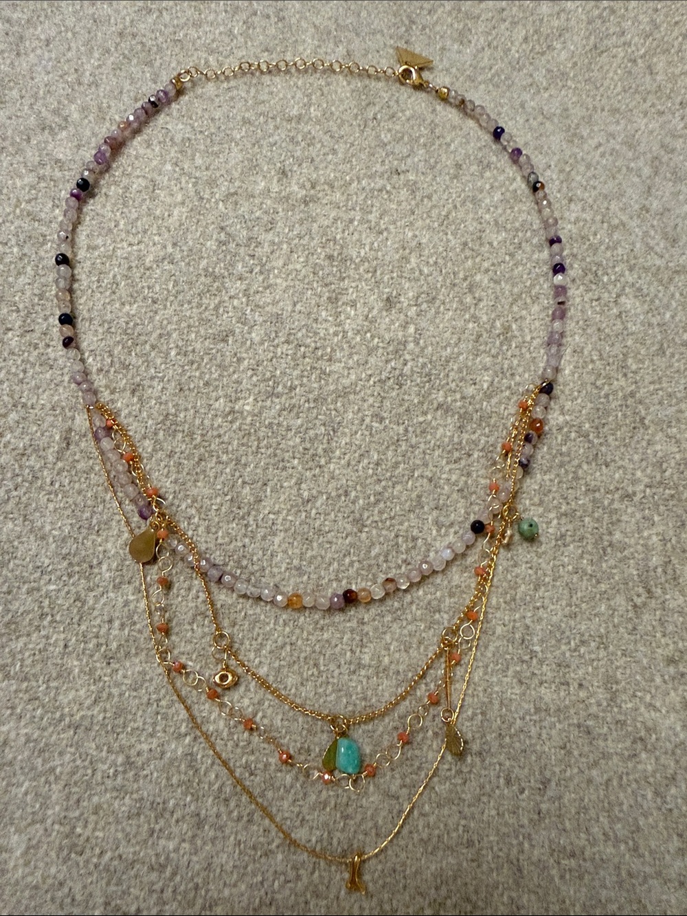 Anthropologie x Serefina Layered Charm Necklace Adjustable